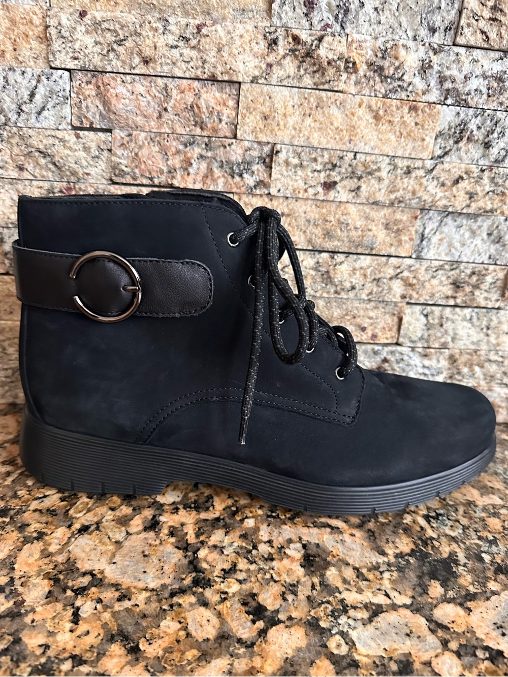 Munro Bradley II Black Leather Comfort Ankle Boots – Size US 12 N (EUR 44-45)